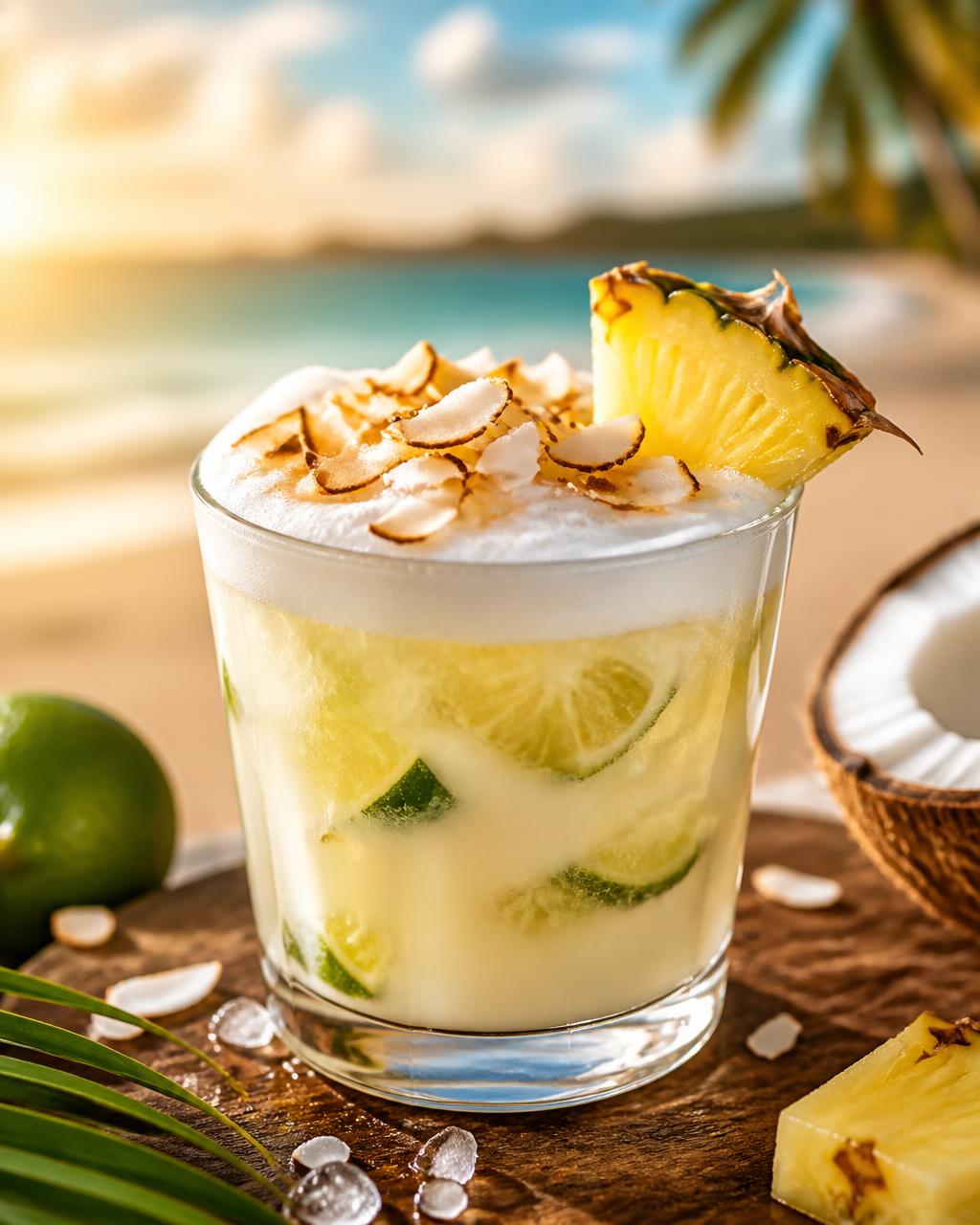 Caipirinha de piña colada